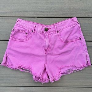 Free People Pink Denim Shorts